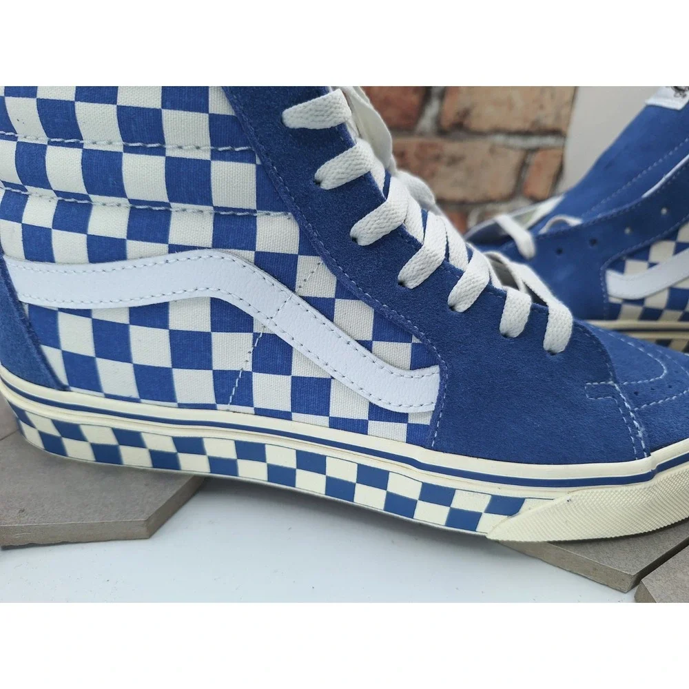 Vans Sk8-Hi Checkerboard Sidewall Classic Blue White Men Sz 11 Awake NY Style